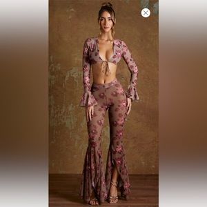 Oh Polly Hazan split hem pants set- never worn